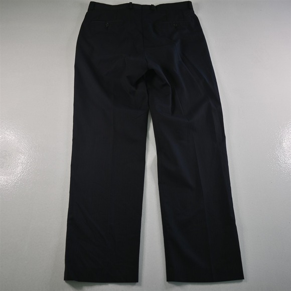 Calvin Klein 42R 33x32 Navy Blue Striped 100% Wool Mens Jacket Pants Suit - Picture 12 of 12